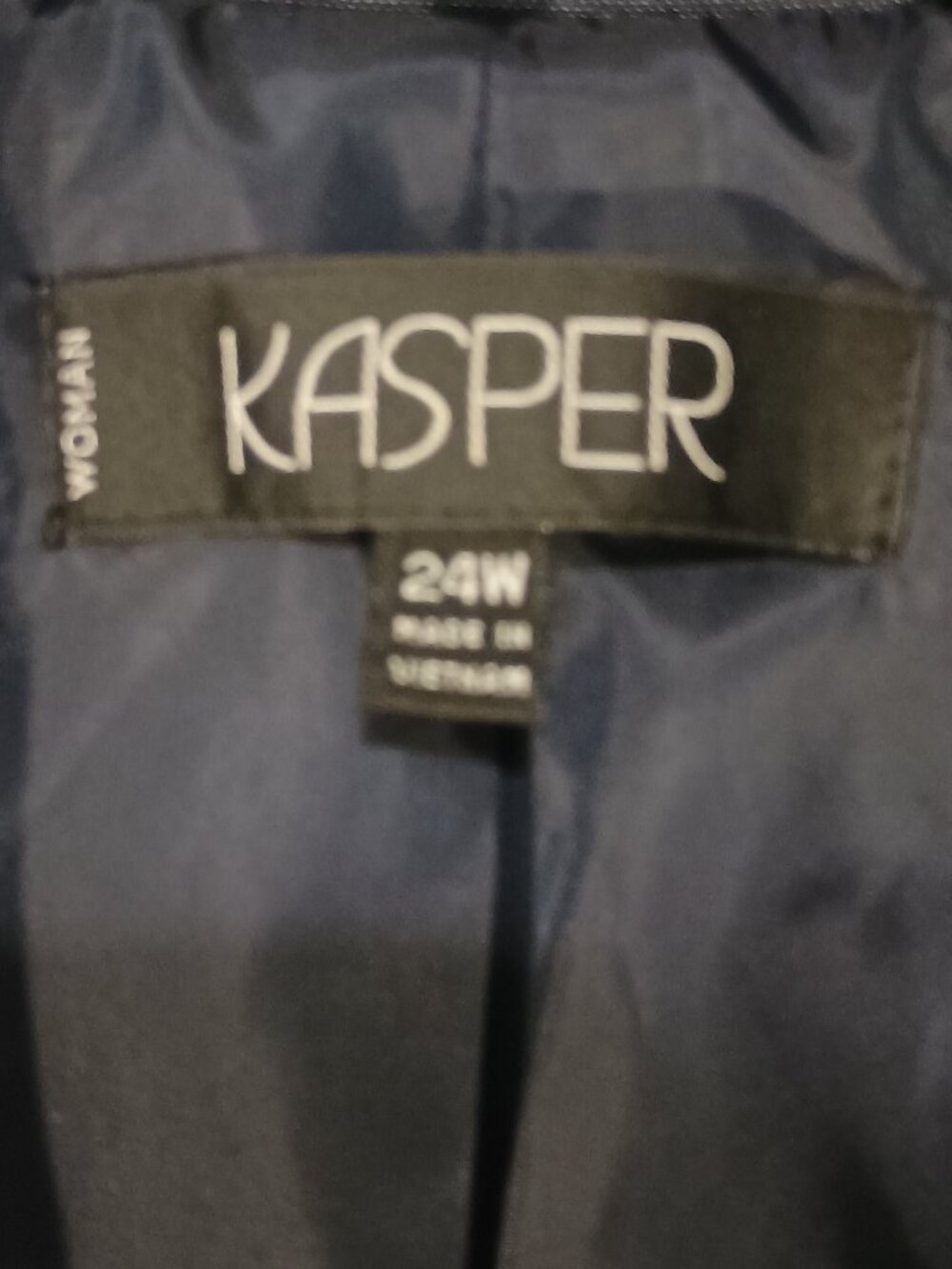 Kasper Woman 24W Navy Blue Two Button Tailored Blazer NWT Plus Size Career - Picture 4 of 11